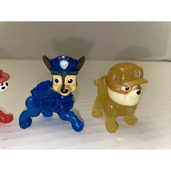 Paw Patrol The Movie Mini Figures Translucent Neon Rocky Chase Rubble Marshall - Picture 4 of 5